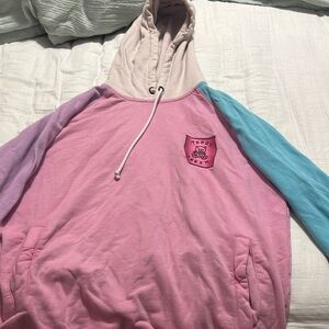 Blue, Pink and Purple “TEDDY FRESH” Hoodie Large